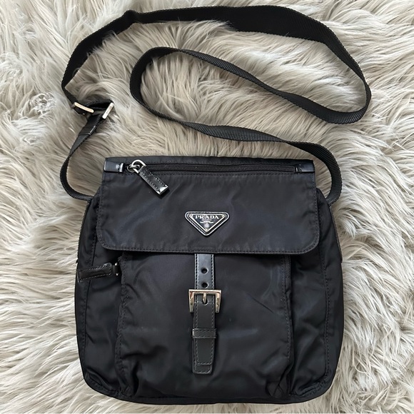 Prada Bags Prada Tessuto Black Nylon Crossbody Messenger Bag Poshmark